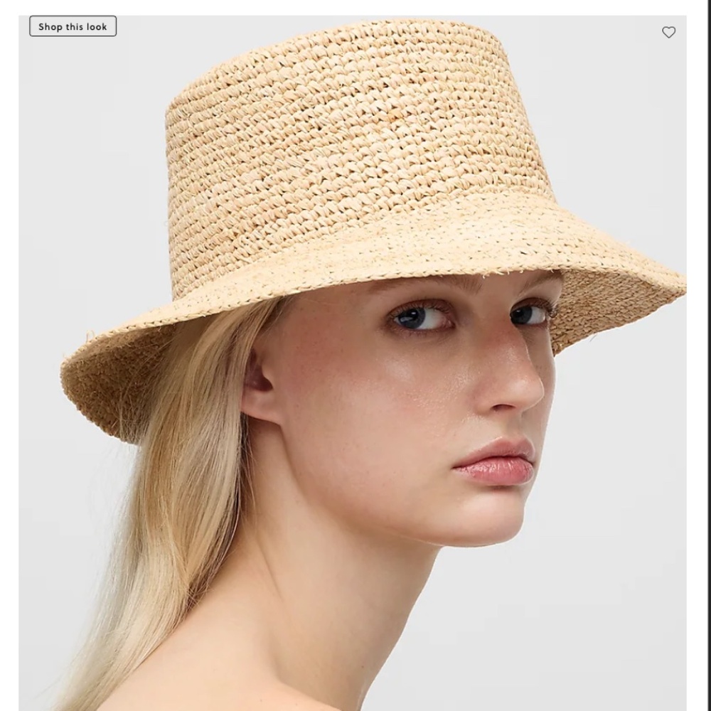 Jcrew packable raffia bucket hat